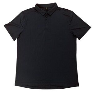 Lululemon Polo Shirt Mens XL Evolution Short Sleeve Performance Stretch Blue